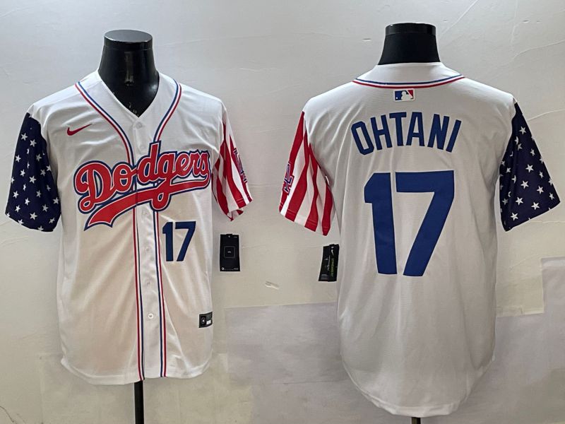 Men Los Angeles Dodgers #17 Ohtani White a generation of national flags Joint name 2025 Nike MLB Jersey style 21->los angeles dodgers->MLB Jersey